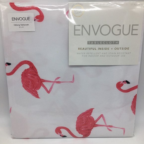ENVOGUE Large Hot Pink Flamingo Tablecloth 52x70 Indoor Outdoor Summer Tropical